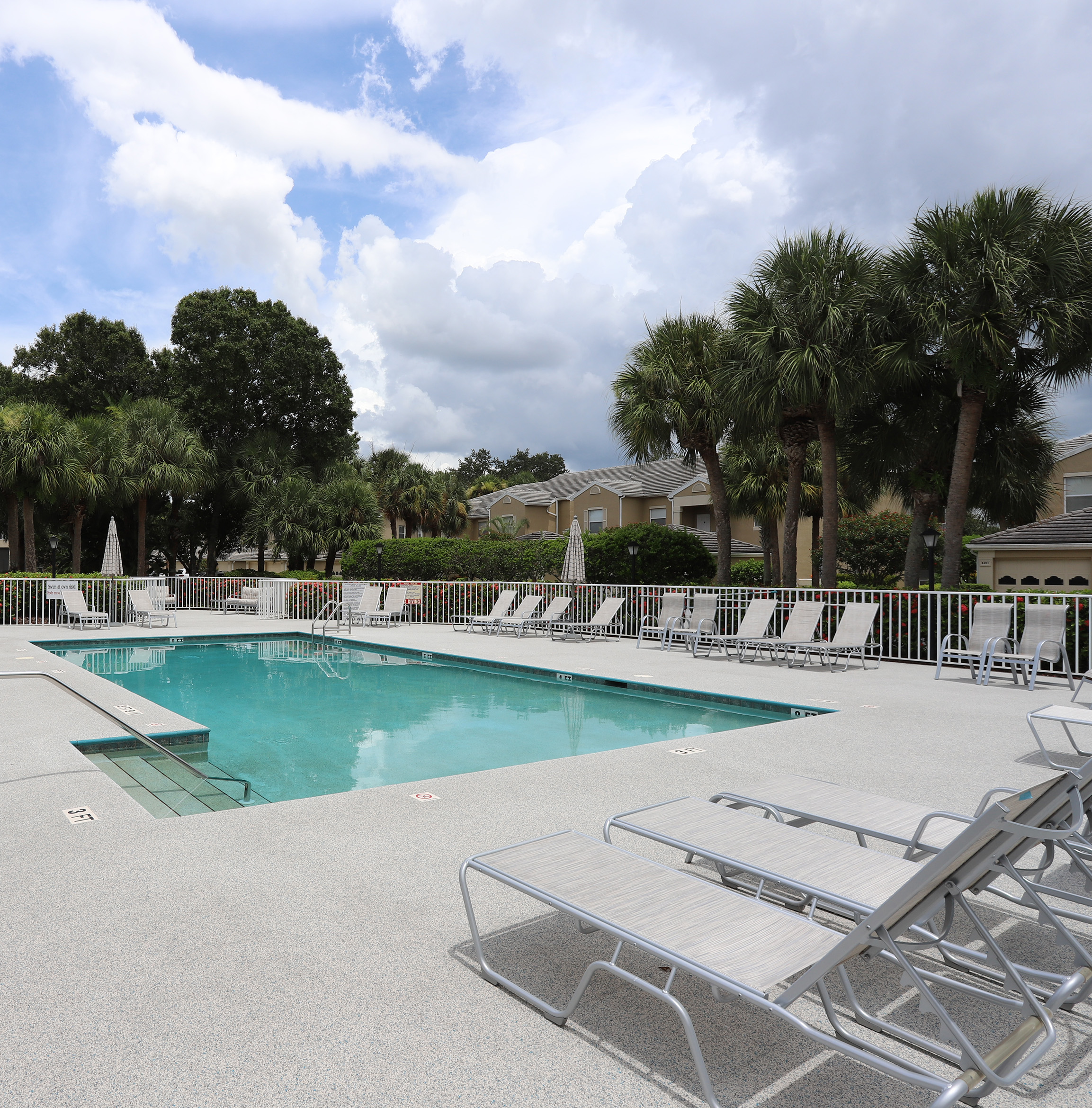 Rubberized pool deck at the Summerwind HOA community in Fort Myers, FLorida.